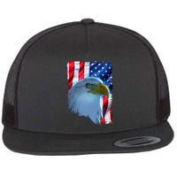 USA American Flag Eagle Distressed Style Flatbill Hat