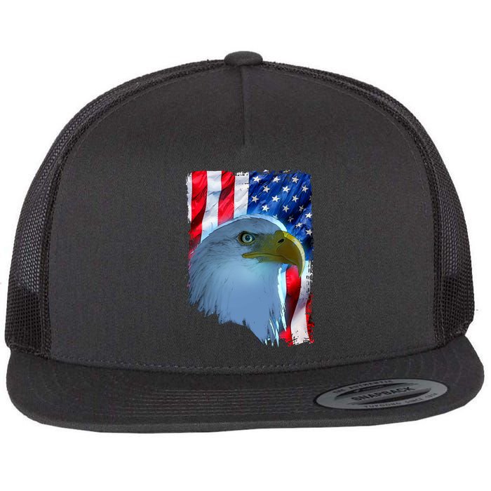 USA American Flag Eagle Distressed Style Flatbill Hat