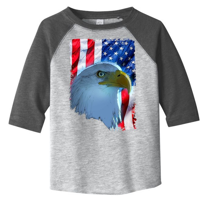 USA American Flag Eagle Distressed Style Toddler Fine Jersey T-Shirt