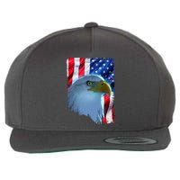 USA American Flag Eagle Distressed Style Wool Snapback Cap