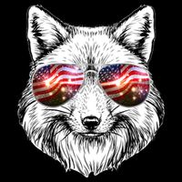 USA American Flag Fireworks Fox Baby Bodysuit