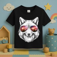 USA American Flag Fireworks Fox Toddler T-Shirt