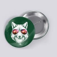 USA American Flag Fireworks Fox Button