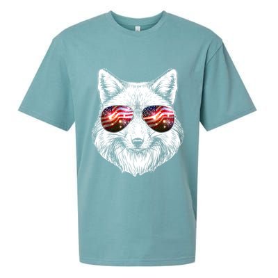 USA American Flag Fireworks Fox Sueded Cloud Jersey T-Shirt