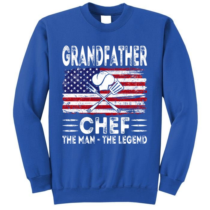 Usa American Flag Grandfather Chef The The Legend Gift Sweatshirt