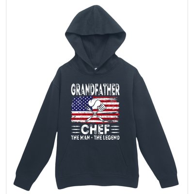 Usa American Flag Grandfather Chef The The Legend Gift Urban Pullover Hoodie