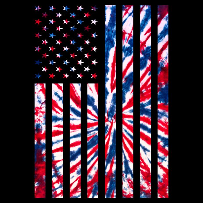 USA American Flag Red White Blue Tie Dye Cooling Performance Crew T-Shirt