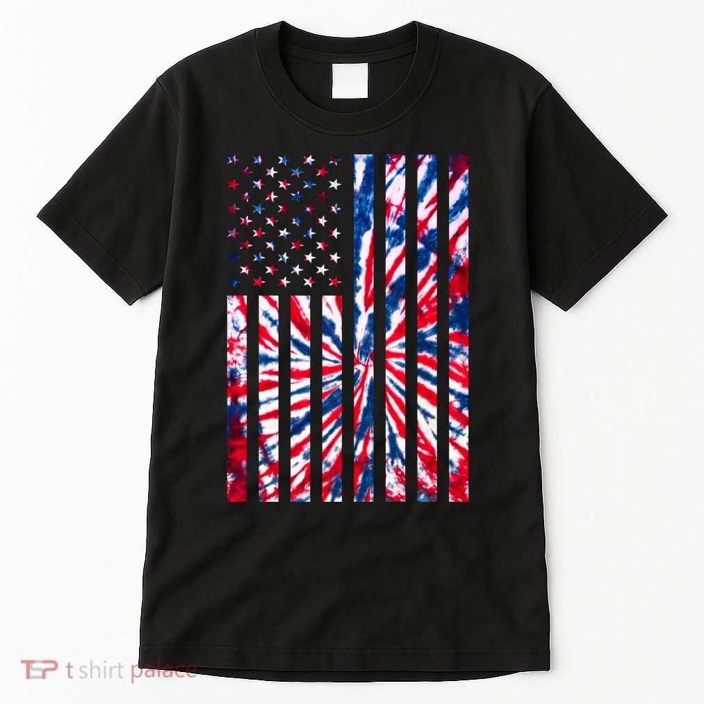 USA American Flag Red White Blue Tie Dye Tall T-Shirt