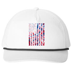 USA American Flag Red White Blue Tie Dye Snapback Five-Panel Rope Hat