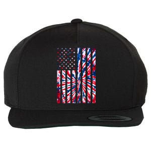 USA American Flag Red White Blue Tie Dye Wool Snapback Cap