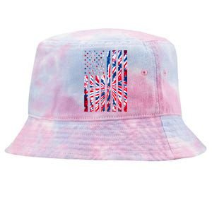 USA American Flag Red White Blue Tie Dye Tie-Dyed Bucket Hat