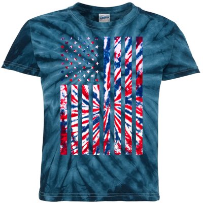 USA American Flag Red White Blue Tie Dye Kids Tie-Dye T-Shirt