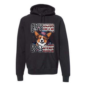 USA American Flag Patriotic Dog Corgi Premium Hoodie