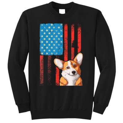 USA American Flag Patriotic Dog Corgi Sweatshirt