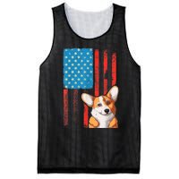 USA American Flag Patriotic Dog Corgi Mesh Reversible Basketball Jersey Tank