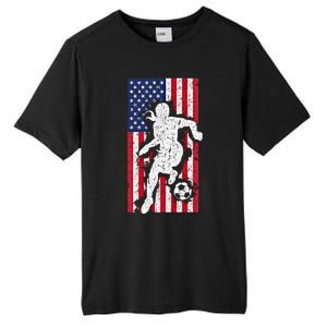 Usa American Flag Soccer Player Gift Graphic Funny Gift Tall Fusion ChromaSoft Performance T-Shirt