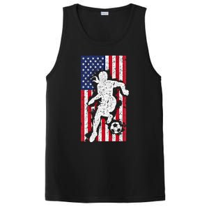 Usa American Flag Soccer Player Gift Graphic Funny Gift PosiCharge Competitor Tank