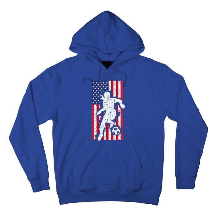 Usa American Flag Soccer Player Gift Graphic Funny Gift Hoodie