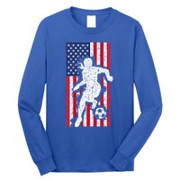 Usa American Flag Soccer Player Gift Graphic Funny Gift Long Sleeve Shirt