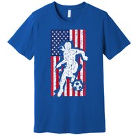 Usa American Flag Soccer Player Gift Graphic Funny Gift Premium T-Shirt