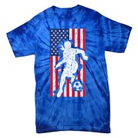 Usa American Flag Soccer Player Gift Graphic Funny Gift Tie-Dye T-Shirt