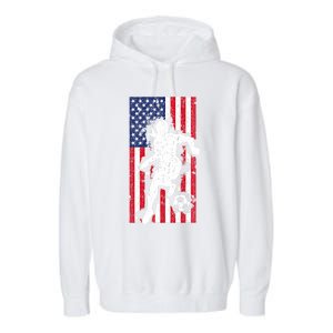 Usa American Flag Soccer Player Gift Graphic Funny Gift Garment-Dyed Fleece Hoodie