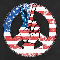 USA American Flag Peace Sign Symbol 7 Panel Mesh Trucker Snapback Hat