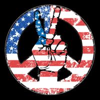 USA American Flag Peace Sign Symbol Drawstring Bag
