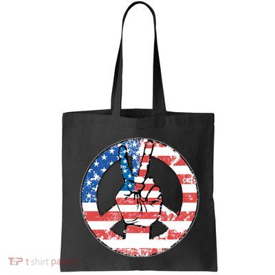 USA American Flag Peace Sign Symbol Bag