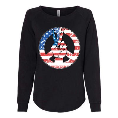 USA American Flag Peace Sign Symbol Womens California Wash Sweatshirt