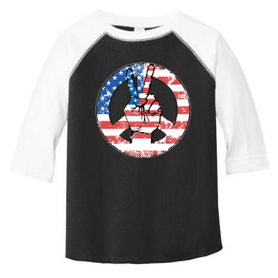 USA American Flag Peace Sign Symbol Toddler Fine Jersey T-Shirt