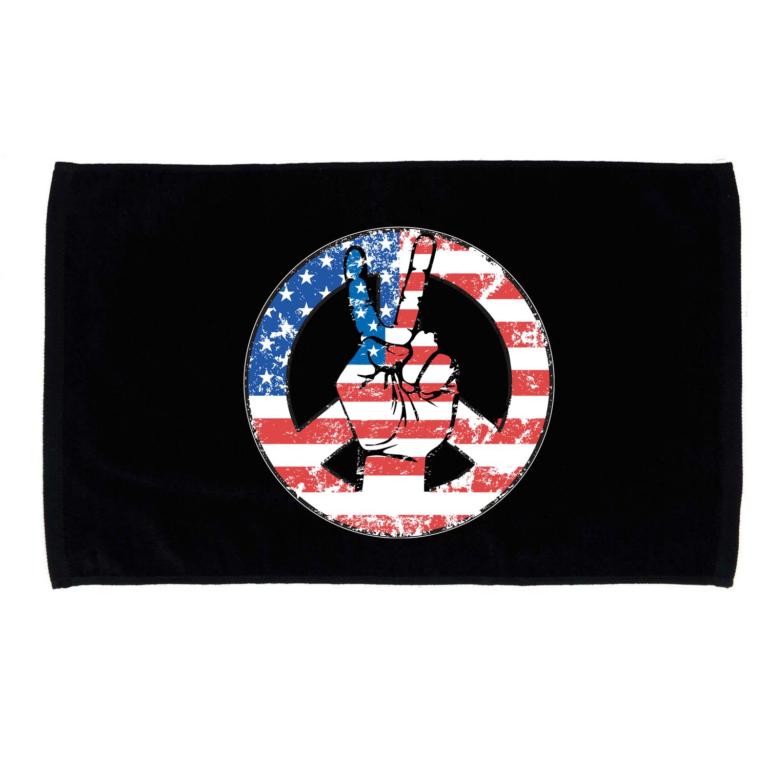 USA American Flag Peace Sign Symbol Microfiber Hand Towel