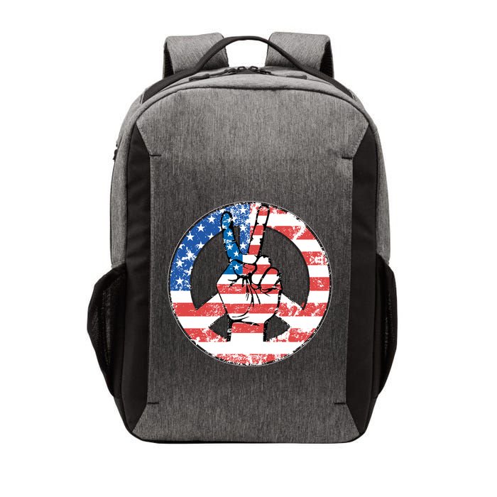 USA American Flag Peace Sign Symbol Vector Backpack