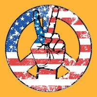 USA American Flag Peace Sign Symbol T-Shirt