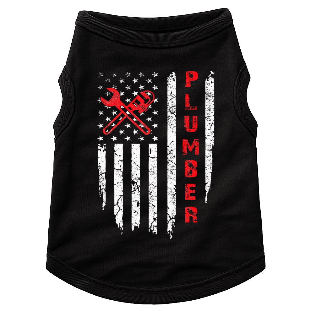 Usa American Flag Plumber Women Plumbers Patriotic Doggie Tank
