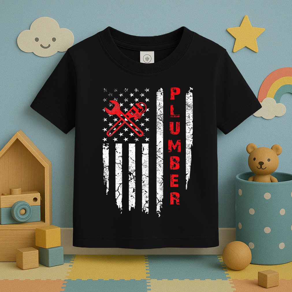 Usa American Flag Plumber Women Plumbers Patriotic Toddler T-Shirt