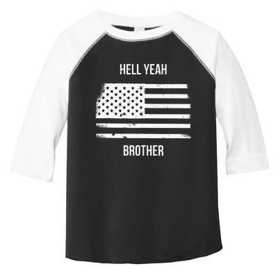 US American Flag Vintage Distressed Hell Yeah Brother Toddler Fine Jersey T-Shirt