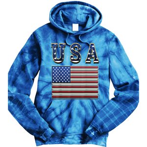 Usa American Flag United States Us Patriotic Gift Tie Dye Hoodie