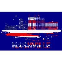 USA American Flag Cityscape Nashville Tennessee Skyline Bumper Sticker