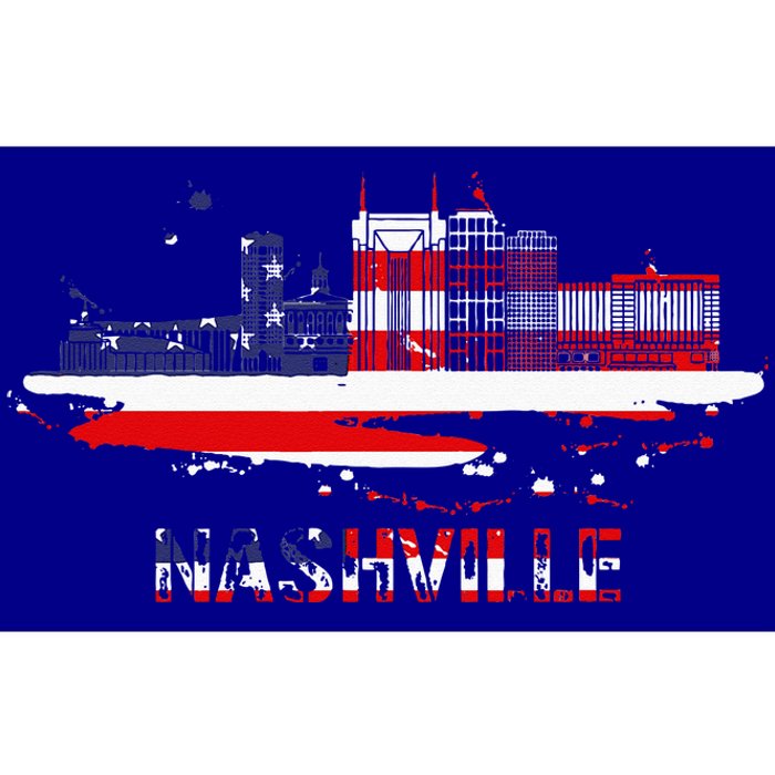 USA American Flag Cityscape Nashville Tennessee Skyline Bumper Sticker