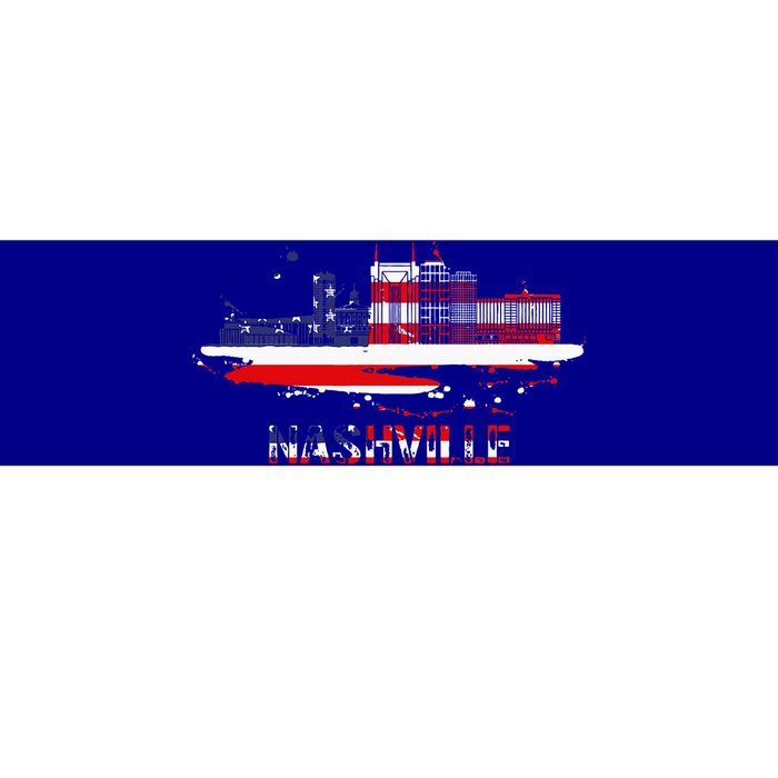 USA American Flag Cityscape Nashville Tennessee Skyline Bumper Sticker