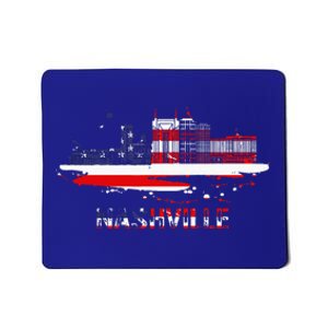 USA American Flag Cityscape Nashville Tennessee Skyline Mousepad