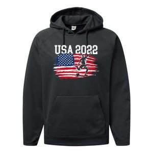 USA American Flag Soccer Tournament Performance Fleece Hoodie