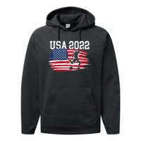 USA American Flag Soccer Tournament Performance Fleece Hoodie