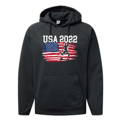 USA American Flag Soccer Tournament Performance Fleece Hoodie