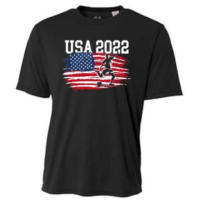 USA American Flag Soccer Tournament Cooling Performance Crew T-Shirt