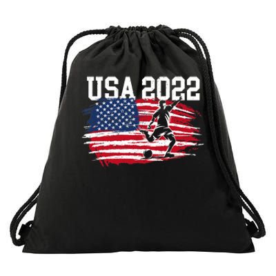 USA American Flag Soccer Tournament Drawstring Bag