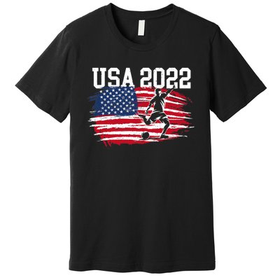 USA American Flag Soccer Tournament Premium T-Shirt