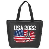 USA American Flag Soccer Tournament Zip Tote Bag