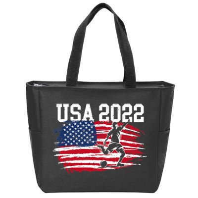 USA American Flag Soccer Tournament Zip Tote Bag